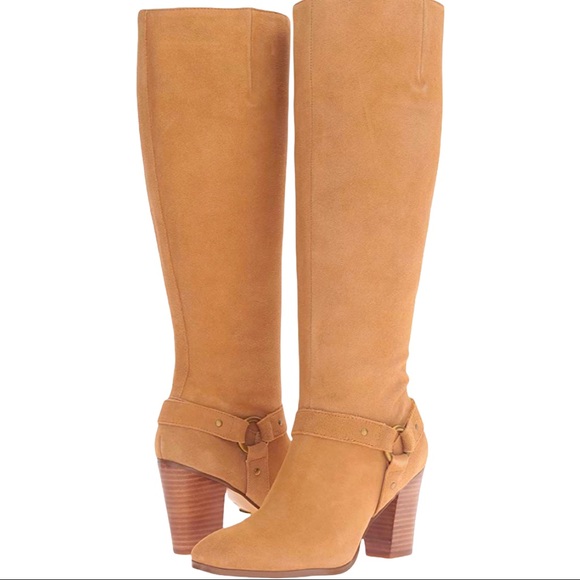 Lauren Ralph Lauren Shoes - LAUREN BY RALPH LAUREN FAREEDA SUEDE TALL BOOTS IN CAMEL SUEDE - SIZE 8